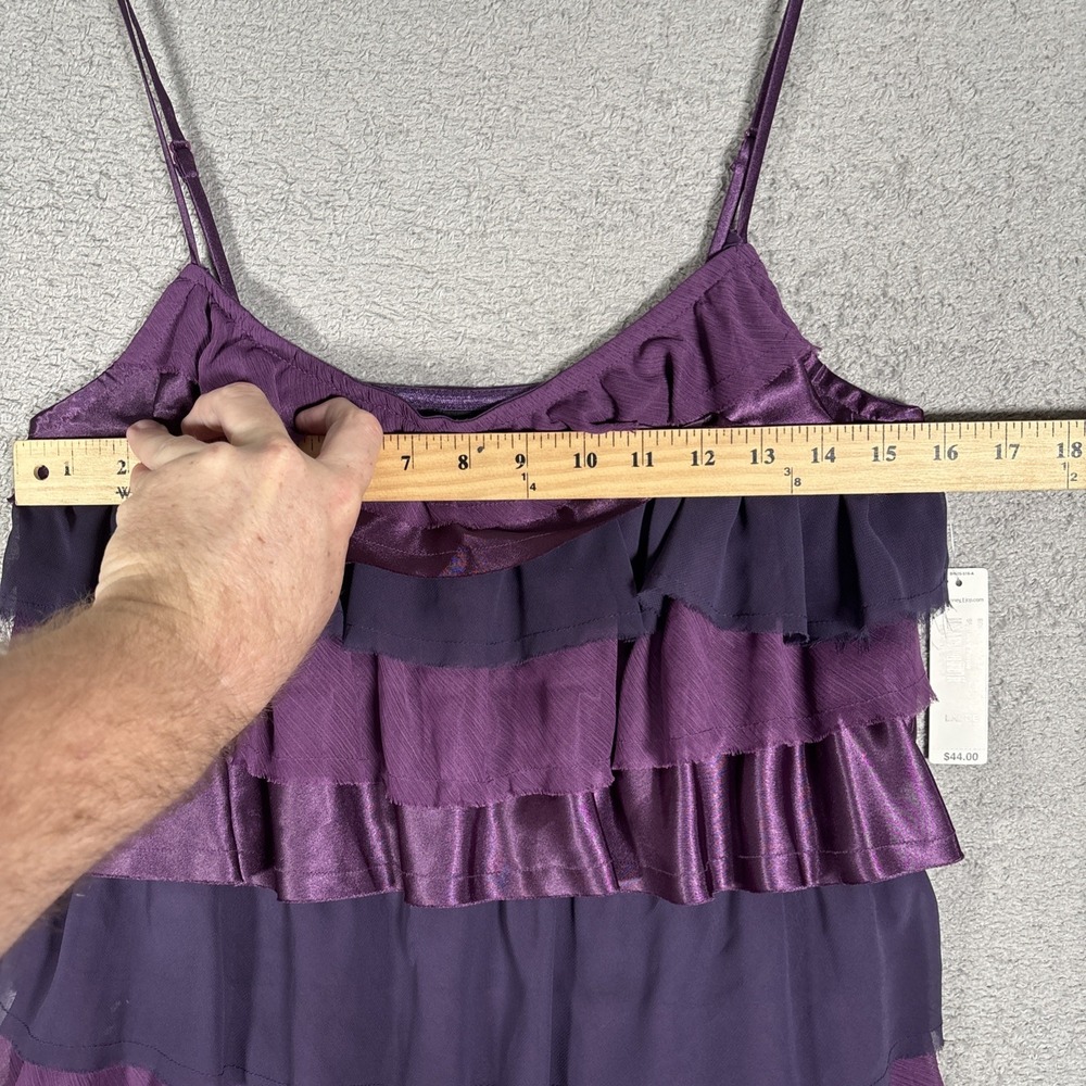 Spaghetti Strap Ruffled Tank Top - Purple - Picture 8 of 11